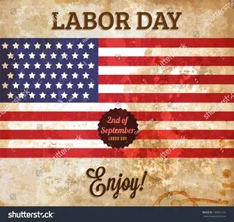 Labor Day Vintage Vector Paper Grunge Stock Vector (Royalty 