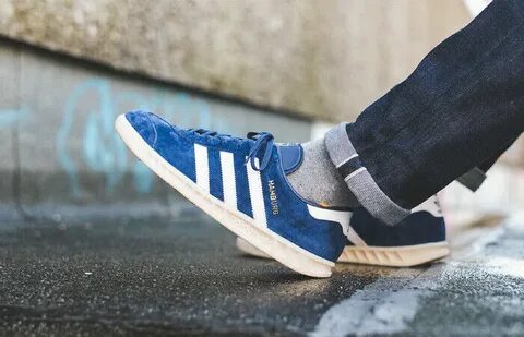✔ Adidas Originals Hamburg Suede Blue Indigo Marine White EF