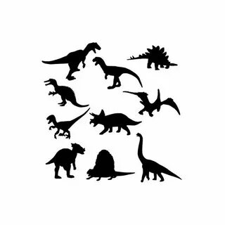 Dinosaur Clipart Digital Download Silhouette Graphics Clip E