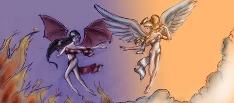 Angel Vs Devil Girl Drawings All in one Photos