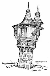 Rapunzels tower sketch. Solid wood, handcrafted luxury playh
