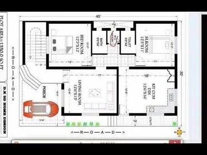 30x45 best house plan - YouTube House map, Model house plan,