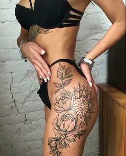 Татуировки женские на бедре (79 фото)
