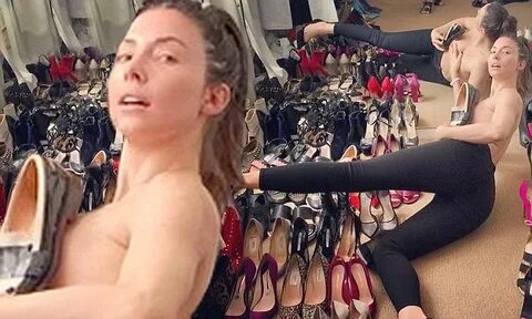 Whitney Cummings goes TOPLESS in leggings and heels for new 