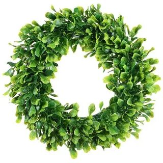 Искусственный венок с зелеными листьями 15 дюймов, венок из 