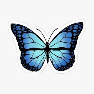 Blue Monarch Butterfly Aesthetic / Blue Butterfly Painting A