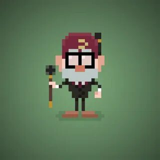 Famous Characters in Pixel Art Stanley "Stan" Pines or Grunk