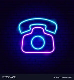 Retro Phone Neon Sign. Vector Illustration of Business Promo