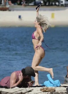 JESSIKA POWER in Bikini at a Beach on Gold Coast 04/22/2020 