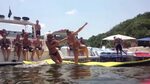 Girls Fail Running Down a Lily Pad Raft at Party Cove - YouT