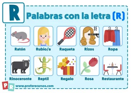 Palabras con R Que empiezan por la letra R para Niños