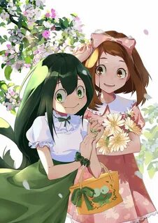 Asui Tsuyu and Uraraka Ochako by CIDER Anime, Anime drawings