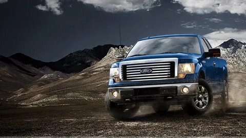 2012 Ford F-150 in Blue Near Mountains Wallpaper