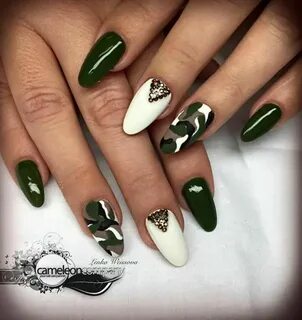 Almond nails army green Camouflage nails, Camo nails, Army n