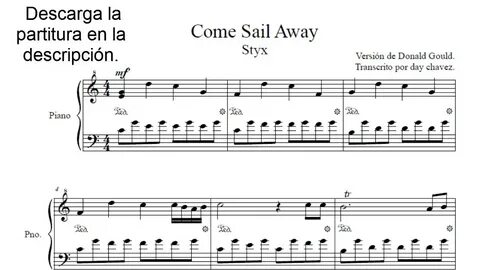 Come Sail Away- Donald Gould (Styx), pieza fácil para piano.