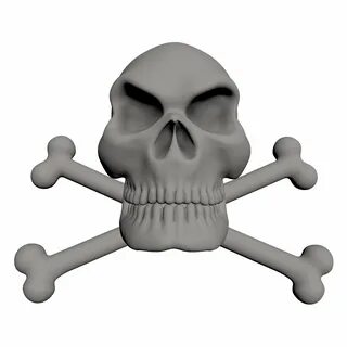 Download free photo of Grey,3d,drawing,skull,crossbones - fr