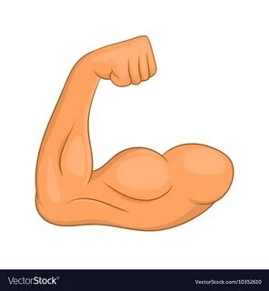 Biceps hands icon cartoon style Royalty Free Vector Image