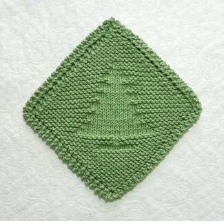 Christmas Tree Diagonal Dishcloth Christmas knitting, Knit d