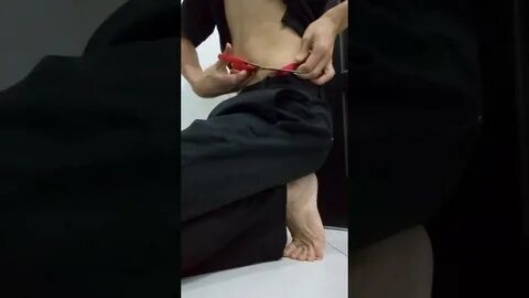 Ripped off my underwear using scissors - YouTube