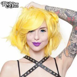 RockStar Wigs ® Hologram 12" - Yellow -00669 Wigs, Rockstar,