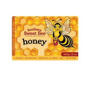 Southern Sweet Bee Honey Label Behance