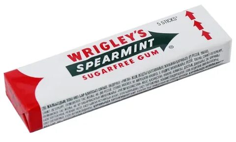 Жевательная резинка Wrigley's Spearmint с ароматом мяты, без