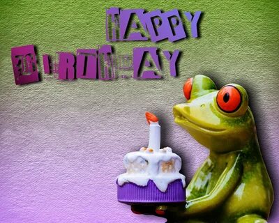 Creative birthday greeting card with ceramic frog free image