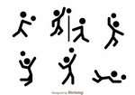Volleyball Stick Figure Vector Icons 95861 Vector Art at Vec