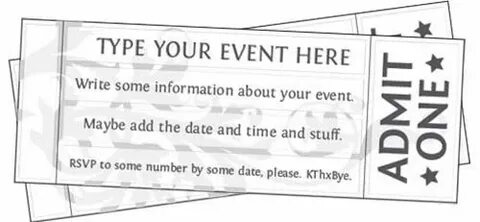 Free Printable Event Ticket Template to Customize Ticket tem