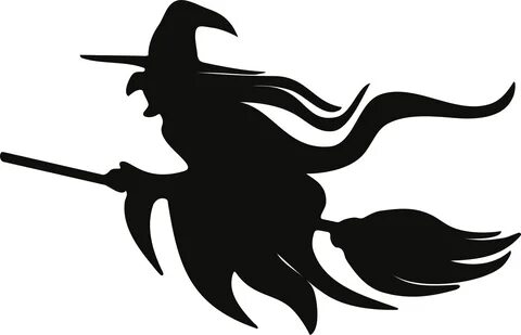 Download Clipart Broomstick Silhouette Big - Witch On Brooms