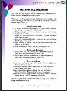 All Worksheets Nursing Dosage Calculation Practice Worksheet