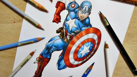 Speed Drawing Captain America Marvel Comics - YouTube