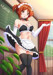 Safebooru - :d 1girl :d black legwear blurry blush breasts b