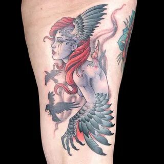Raven Girl Tattoo by Unkindness Art (Erin Chance & Doom Kitt