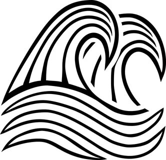 Line Art Wind Wave Drawing Breaking Wave - Black And White F