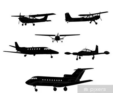 Sticker airplane silhouettes - vector - PIXERS.UK
