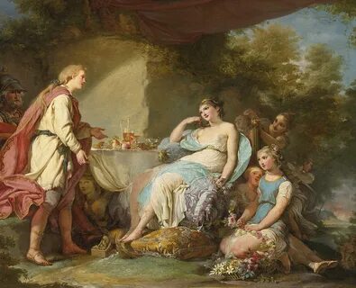 Telemachus on the Island of the Goddess Calypso Painting by 