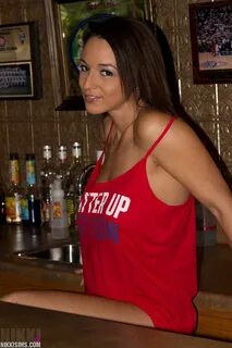 Sexy Coed girl Nikki Sims will be your bartender for the eve