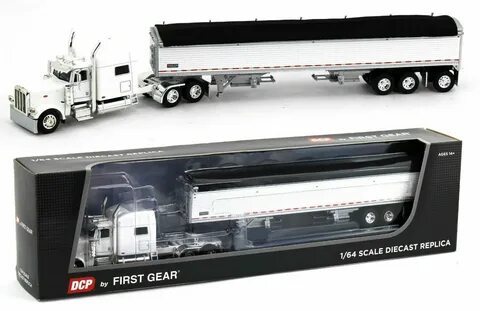 Купить 2022 1 64 WHITE Peterbilt w WILSON TriAxle Grain Trai