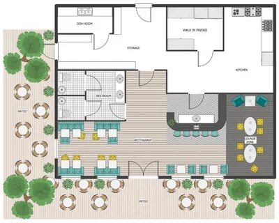 Floor Planner - Restaurant Outdoor Area, Patio Plan Ресторан