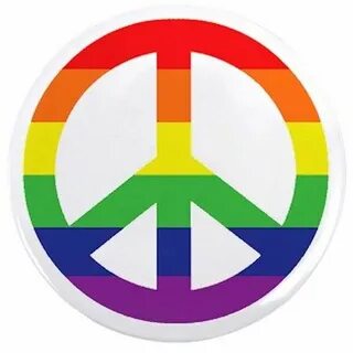 Big Rainbow Stripe Peace Sign 3.5" Button #Ad , #spon, #quot