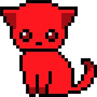 Demon Cat - Pixel Art Cat Rainbow - (1600x1600) Png Clipart 