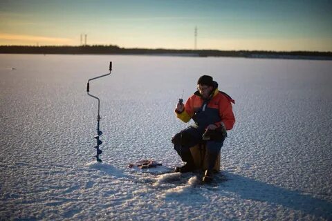 Ice-fishing on Finland’s Bothnia Sea