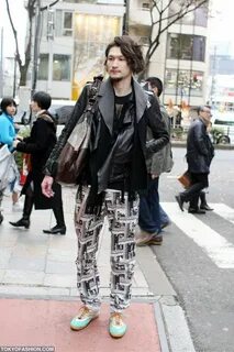 Harajuku Guy in Leather Jacket Fashion, Japanese fashion, Ha