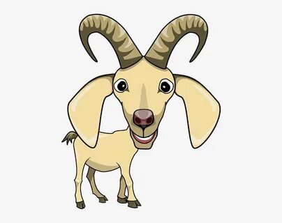 Goats Head Clipart Animated - Goat Horn Cartoon Transparent 