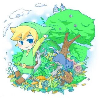 colorfull toon Link with cat fanart. #Zelda Link chibi, Chib