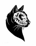 Cat skull Prints Art & Collectibles scottironworks.com