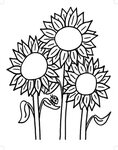 Simple Sunflower Coloring Page