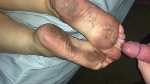 Cumming on my Wifes Dirty Feet and Soles Amateur Wife Porn V