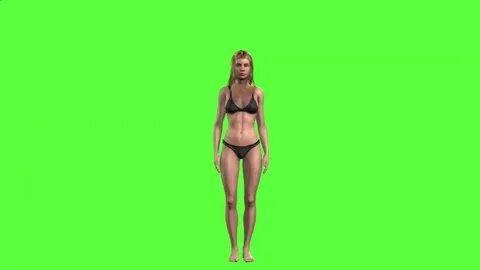 Video Stok Green Screen Sexy Girl Dancing Animation (100% Ta
